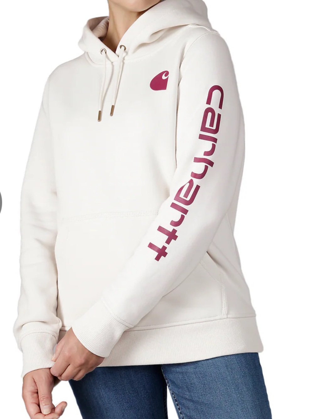 Carhartt Hoody Sweatshirt with Rust color Sleeve Logo